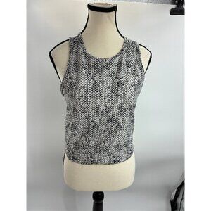 Balance Collection Women's Activewear Top Large Black White Snake Print